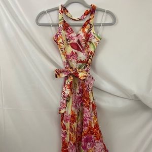 Zara floral print halter dress